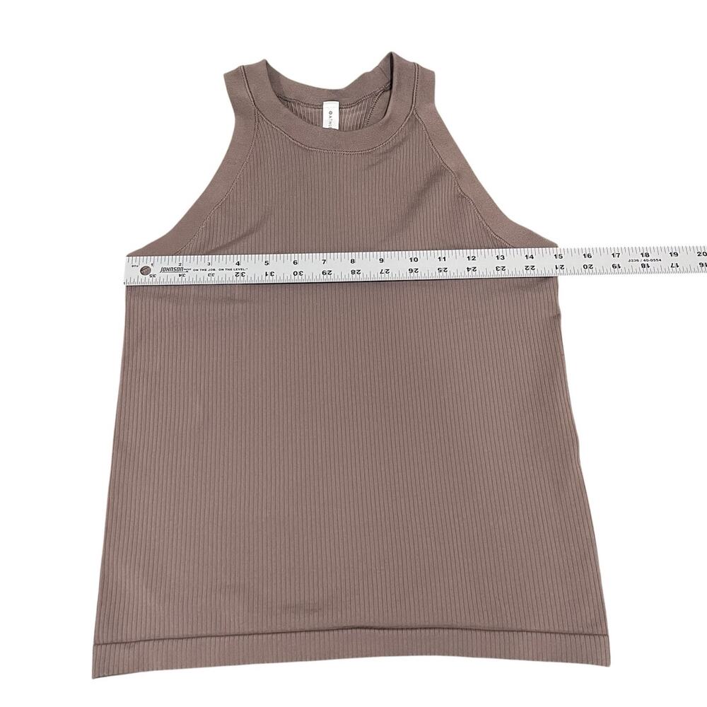 ATHLETA | Signature Rib High Neck Racerback Tank Brown Size S - Picture 4 of 5